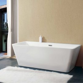 Ванна акриловая Vincea VBT-211, 1700*800*600, цвет белый, слив-перелив в комплекте, хром